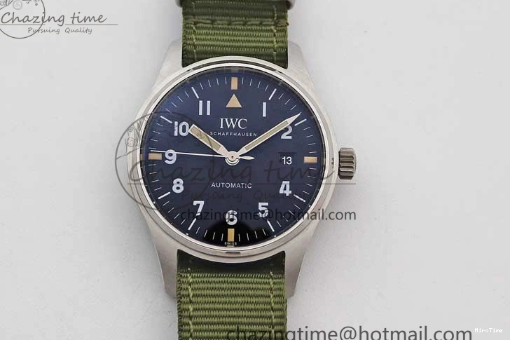 MIROTIME 0126 FastDry Mark XVIII “TRIBUTE TO MARK XI” IW327007 M+F 1:1 Best Edition Black Dial on Green Nylon Strap A 7050